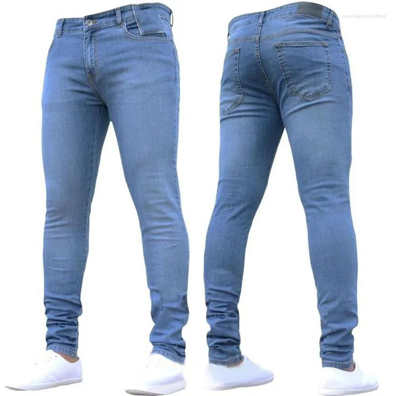 Jeans maschi maschi a colore solido matita pantaloni casual sexy per tutta la stagione slim cool pantaloni per maschio