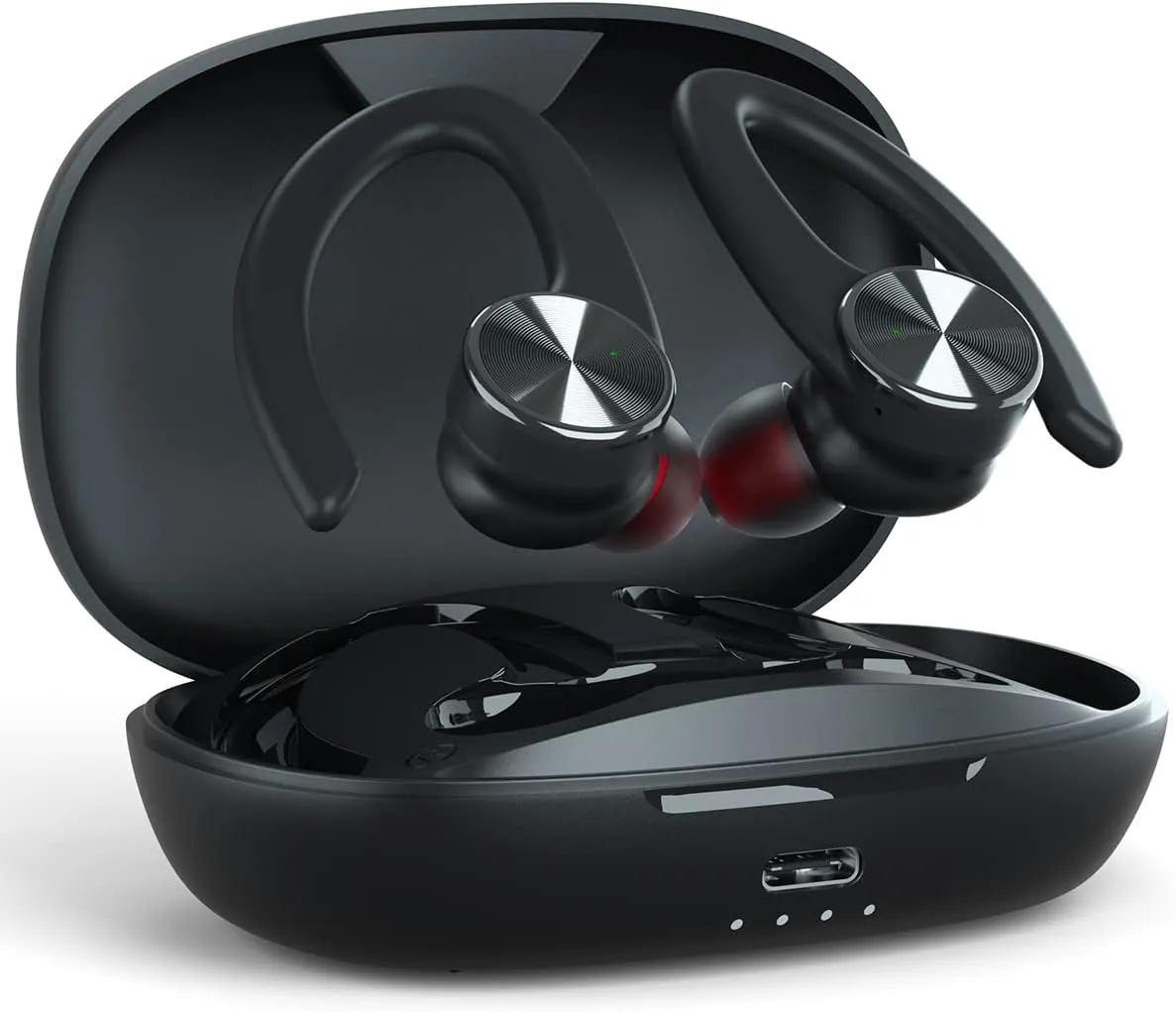 Écouteurs Bluetooth sans fil, écouteurs sportifs Bluetooth 5.2, jeu 80H, IPX7 Buds Over-Areau imperméables avec des coiffes d'Earhooks