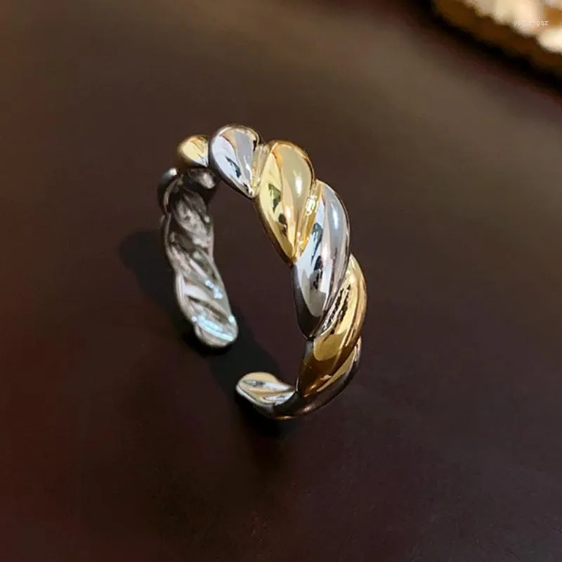 Wedding Rings KAITIN Contrasting Color Adjustable Ring Fashion Temperament Design Sense Metal Gold Plating Jewelries