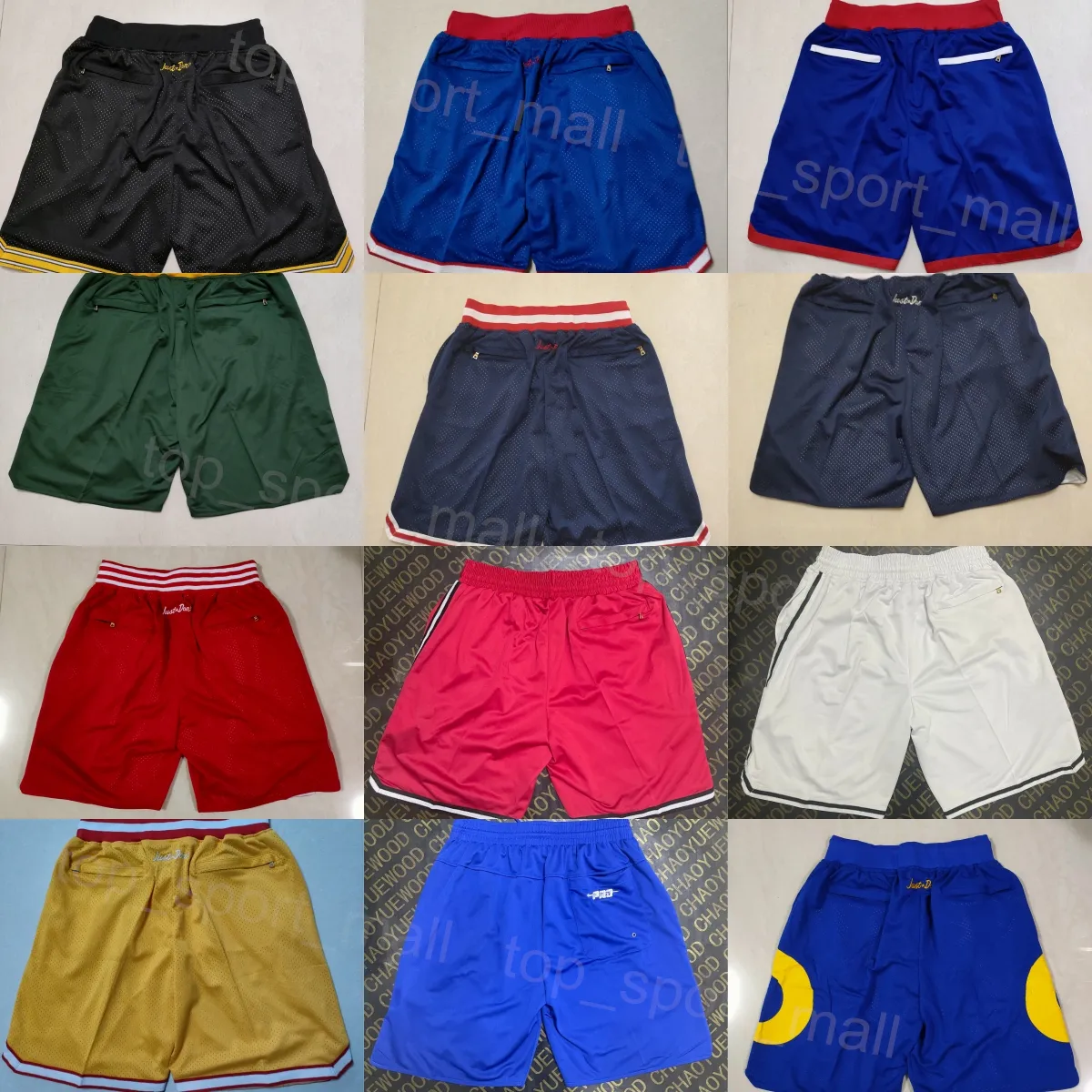 Pocket Football Shorts Männer Zipper Fliegensport Pantendrainstring Just Don Jogginghose Tragen Sie feste Reißverschluss -up -elastische Taille Hippop Dünnes umfassendes schnelles Trockenjogging -Team