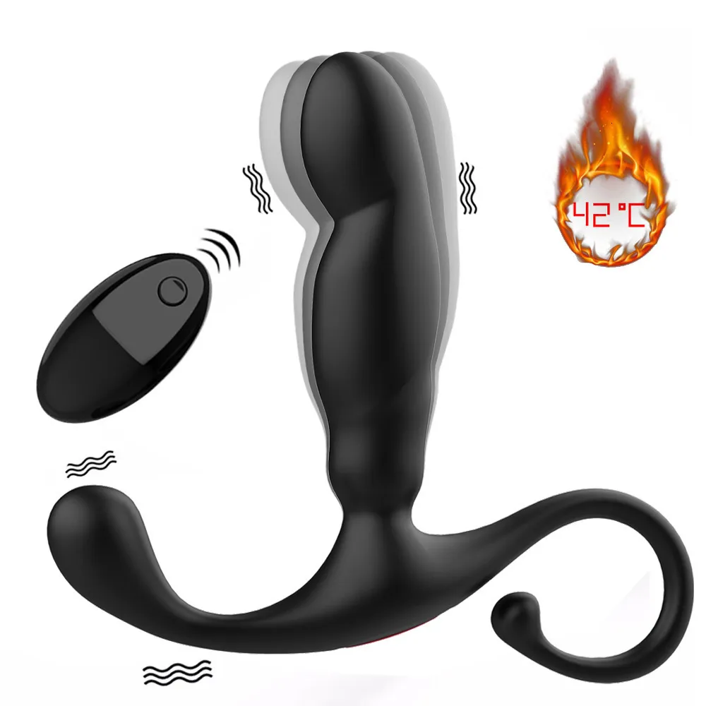 Anal Toys Silicone Anal Beads Butt Plug Vibrator Heating Wireless Control Male Prostate Massage G Spot Vibration Masturbator Sex Toy Man 230810