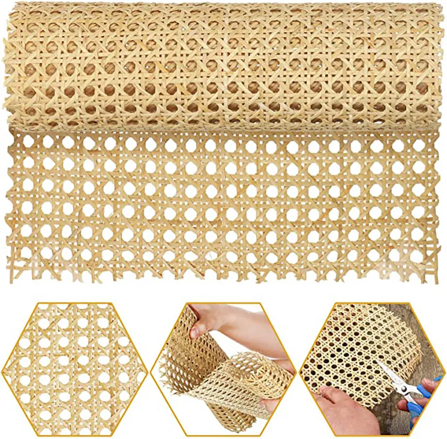 Dekorativa objekt Figurer 30-70 cm Rattan Webbing äkta indonesiska rotting rullväggsdekorationsmöbler reparationsmaterial 230810