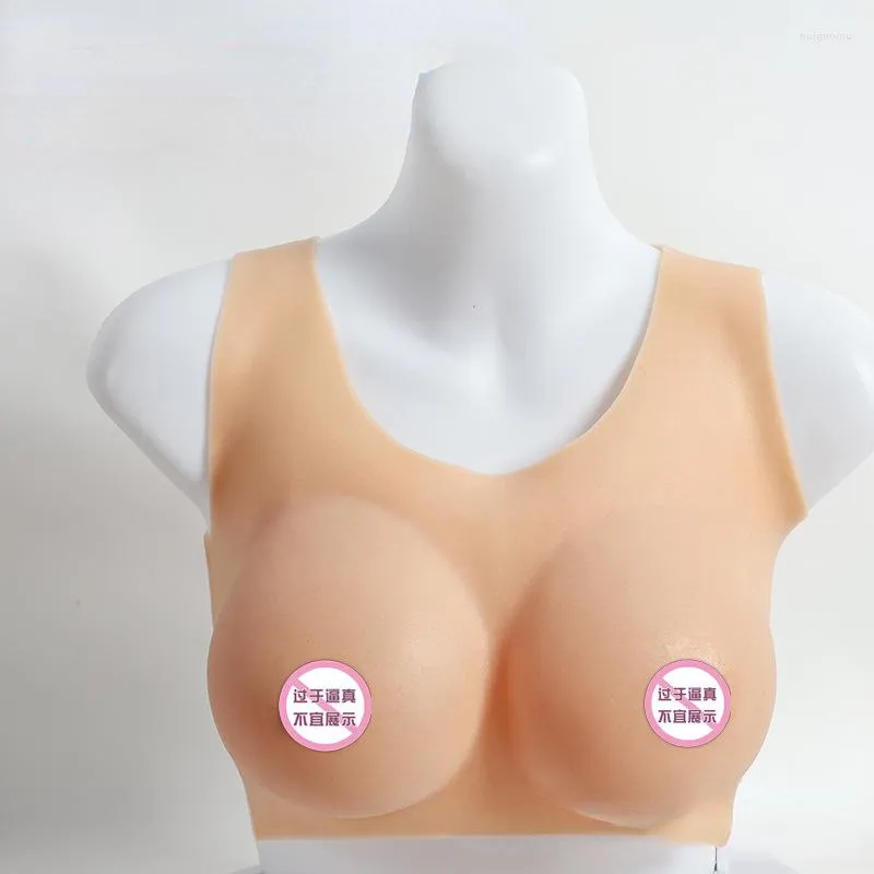Podwójne piersi w kształcie damskiej w silikonowej klatce piersiowej okrągła szyjka odpowiednia dla komody transgenderowej dla dorosłych rekwizytów cosplay