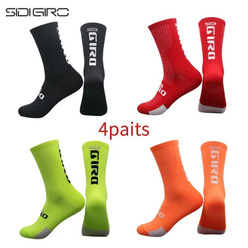 Sports Socks Cycling Socks Men 4 Pairs/set Biking Socks Women Sport Sweat Absorbing Breathable Football Soccer Compression Socks Wholesale 230811