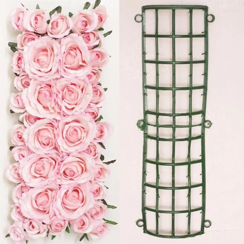 Decorative Flowers 10Pcs Flower Stand Plastic Frame Wall Arch Diy Wedding Road Lead Decoration Background Curved Sub-Frame