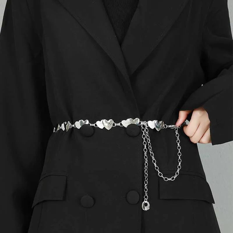 Paski geometryczny metalowy łańcuch talii pusty Punk Hip Hop Pasek na sukienkę Dekorację Akcesoria Kobiet Dziewczyny