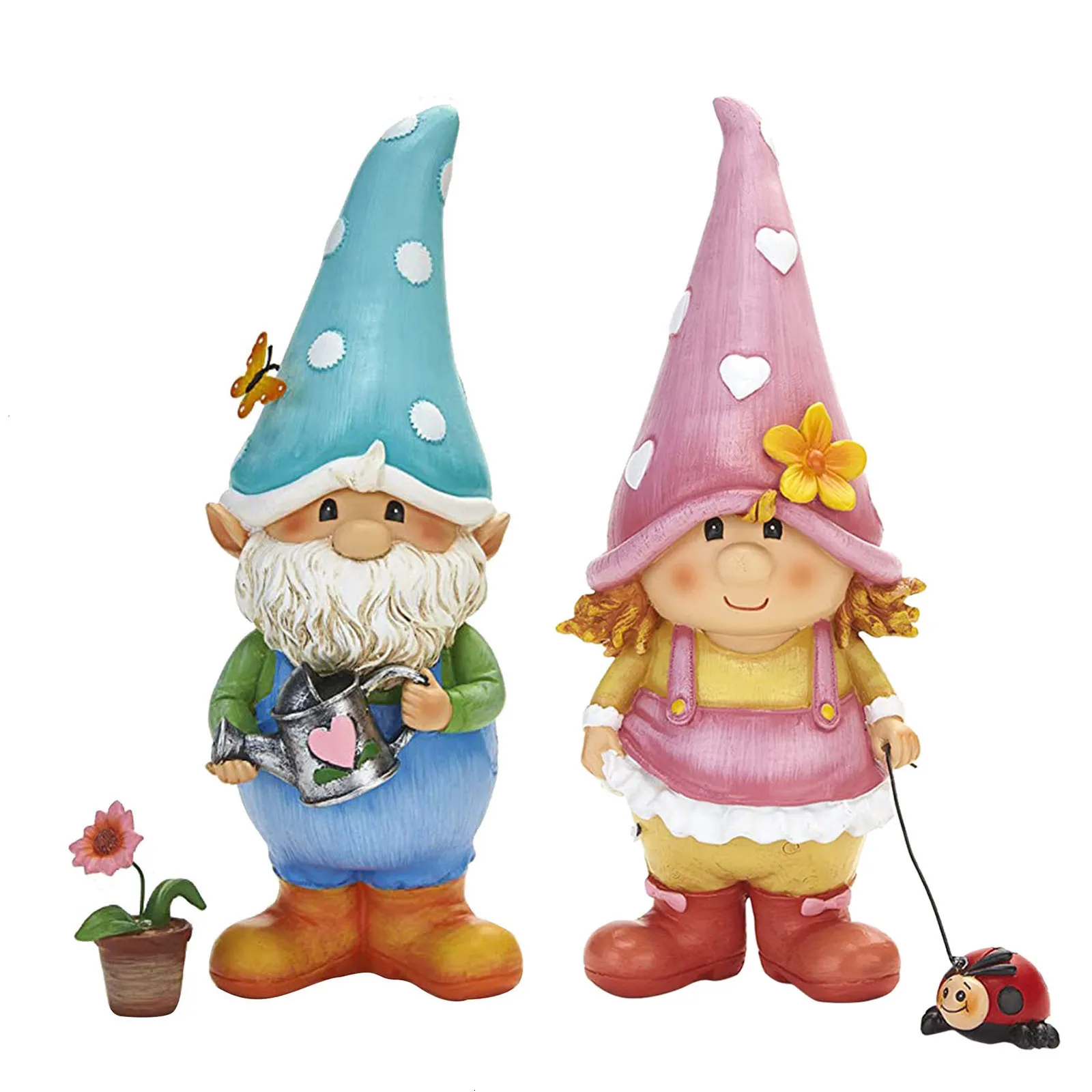 Decorative Objects Figurines Garden Friend Gnome Outdoor Garden Gnome Friend Funny Resin Garden Statue Cute Craft Garden Decoration Birthday Gift 230810