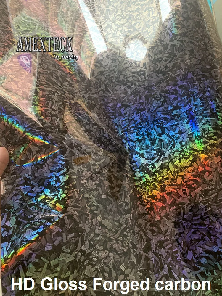 HD Holographic Laser Gloss Forged Carbon Vinyl Car Wrap Film Air ...