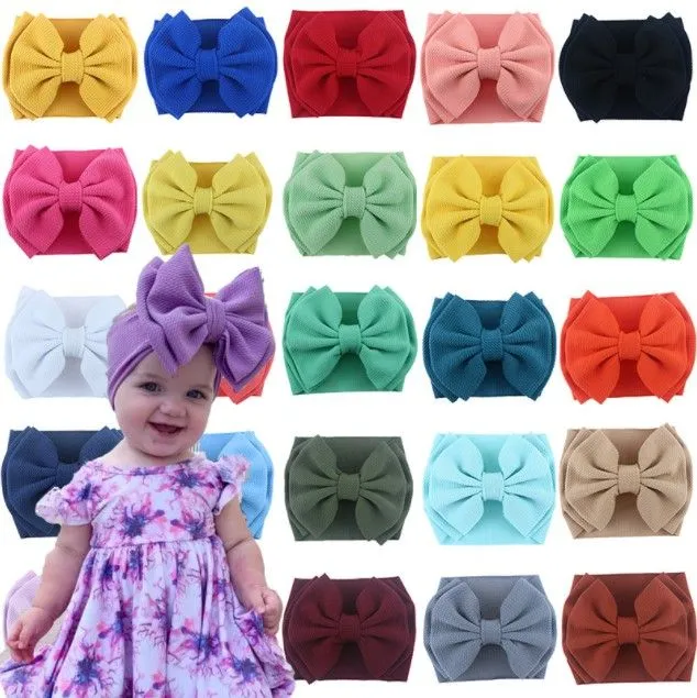 Wide Knot Hair Band Elastic Turban Thick Head Wrap Stretch Fabric Cotton HeadBands Fashion Hairs Accessories for baby Girls