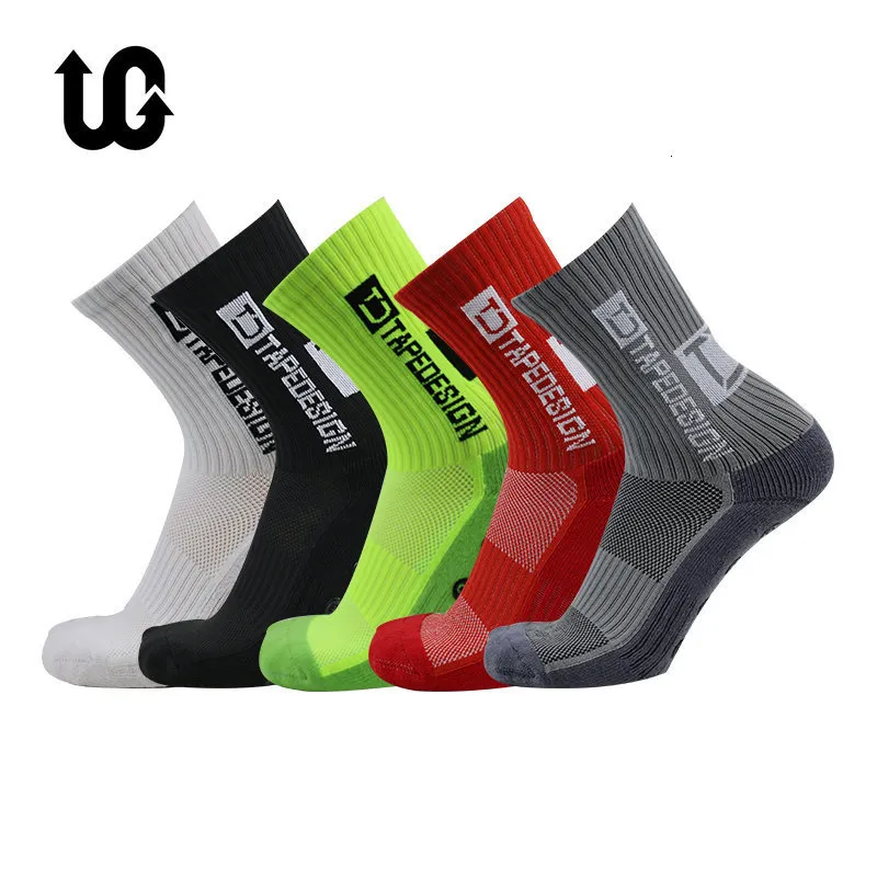 Sportsocken 5pairs Anti-Schlupf-Fußball-Socken Männer Frauen Nicht-Schlupf-Fußball-Basketball-Tennis Sportsocken Grip Cycling Riding Socken 36-45 230811