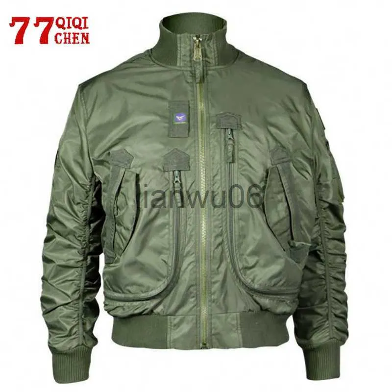 Kurtki męskie MA1 JACJE BOMBER MĘŻCZYZN WODYPROOKOWNIK PILOT BASEBALL Płaszcz Mężczyzna Armia Air Force StandCollar Big Pocket Careal Kurtka Autumn Spring J230811