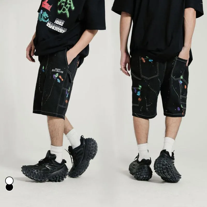 Jeans maschile street style moda tendenza inchiostro pantaloncini inchiostro inchiostro casual hip hop dritta coppia capris unisex