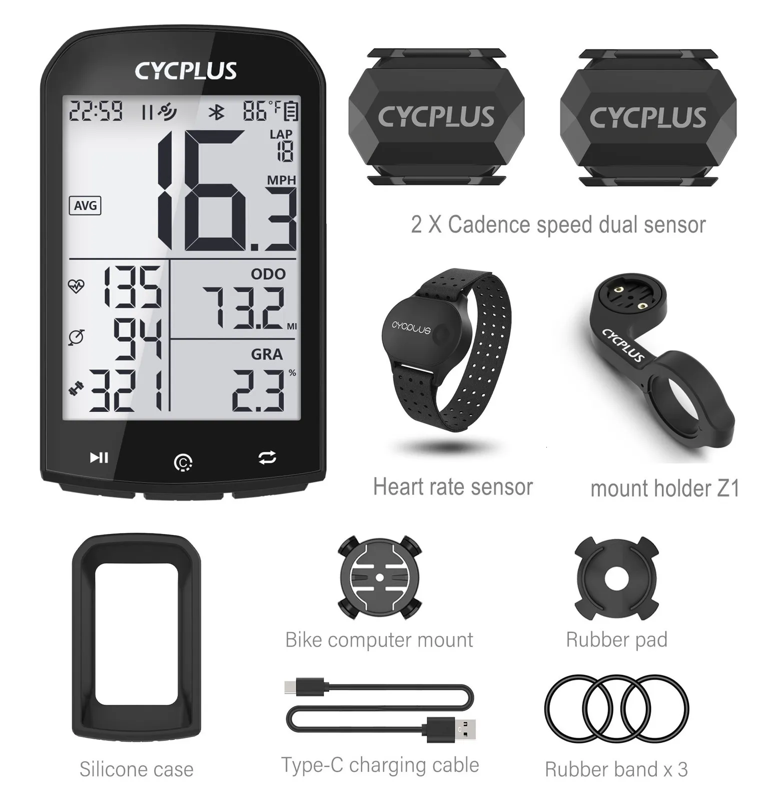 Ordinateurs de vélo Cycplus M1 ACCESSOIRES GPS BICYCYLE DE COMPORTATEUR DE CYCLAGE BLUETOOTH 50 ANT CICLISMO Speed ​​Metter pour Garmin Zwift 230811