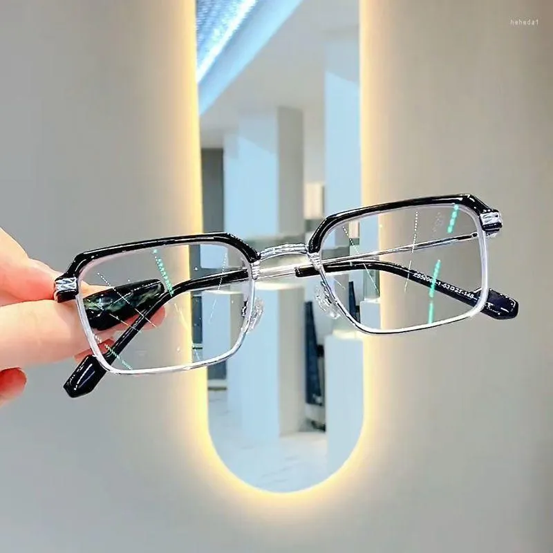 Sunglasses Men's Blue Light Blocking Glasses Metal Frame Square Radiation Protection Eye Computer Eyeglasses Comfortable