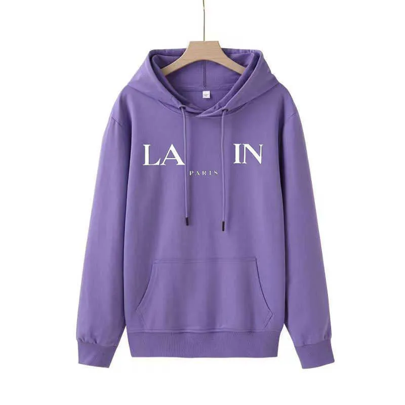 Lanvins Hoodies Designer Hoodie Luxo Camisola Hoodie Mens e Womens Moletom Carta Impresso Pulôver Solto Casual Algodão Casaco Com Capuz Lanvin 888