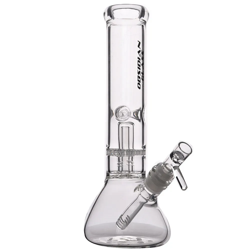 비이커베이스 DAB 리그 BUBBLER HOCKAHS 다운 스템 PERC 헤드 유리 물 파이프 독특한 봉은 14mm 보울 30cm 높이