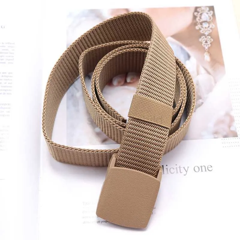 Belts Nylon Belt Men Women Unisex Outdoor Tactical Buckle Black Khaki Waistband Travel Casual Adjustable Men's Belt