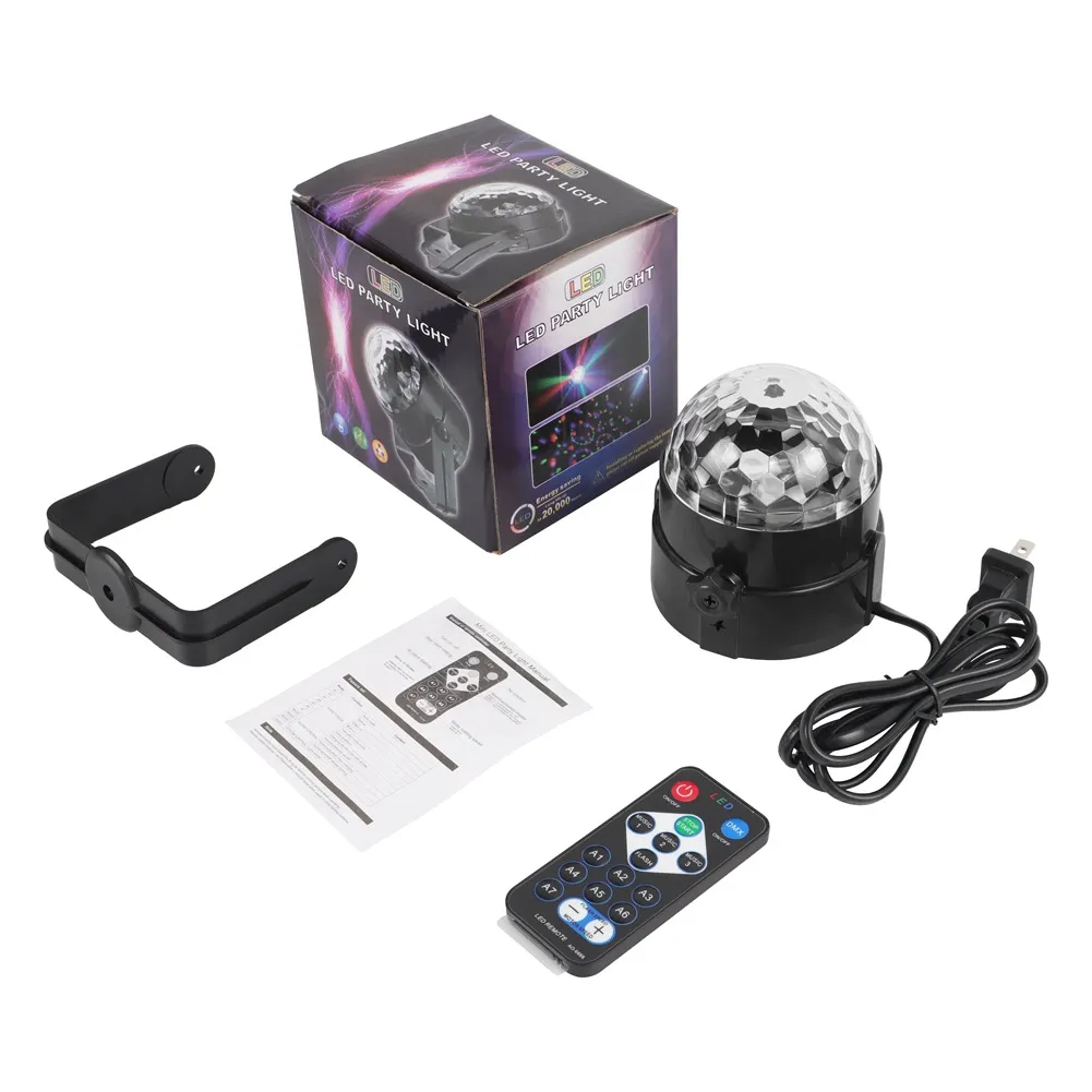 Remote Control Disco Ball LED Mini Magic Ball Stage Light Crystal