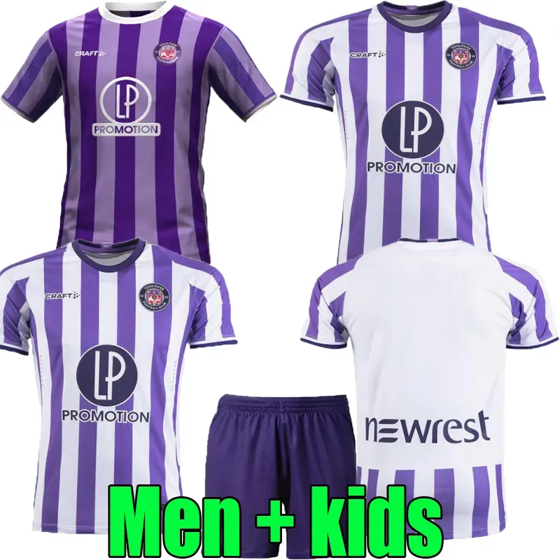 23 24 Soccer Toulouse à domicile Rafael Ratao Maillots Zakaria Aboukhlal Denis Genreau Issiaga Sylla 9 Rhys Healey Thijs 2023 2024 Kits de maillots de football