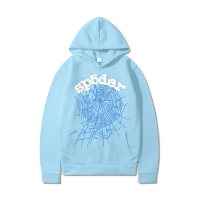 Spider 555555 sweat à capuche survêtement hommes femmes Web veste sweat bleu jeune voyou