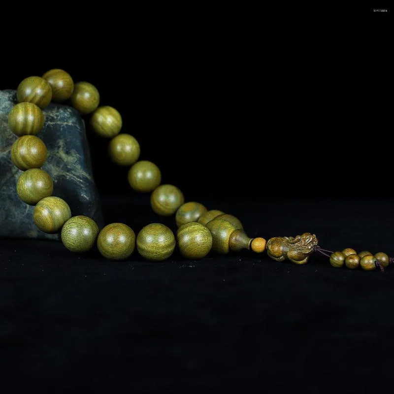 Strand Argentina Green Sandalwood 100 Old Material 20mm Buddha Bead 19 Hands Pi Xiu Car Pendings Hand String