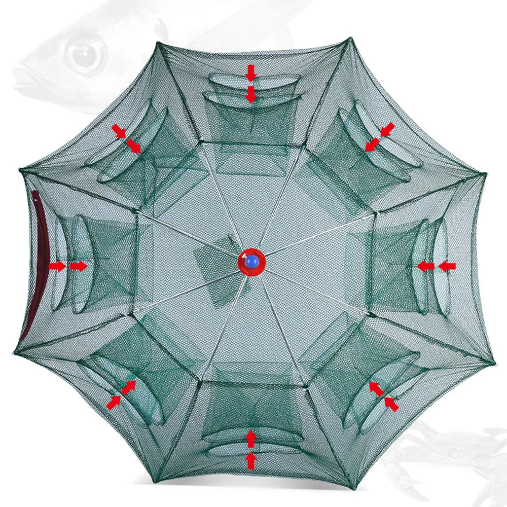 Fishing Accessories 428 Holes Automatic Net Nylon Foldable Catch Fish Trap Nets For Shrimp Minnows Crab Cast Mesh Network Tool 230811