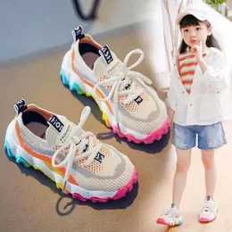 Dress Shoes Fashion Kids Sports Superlight Shoes Knit Mesh Sneakers Girls Spring Autumu Casual Breathable Children Soft Running Shoes 230810