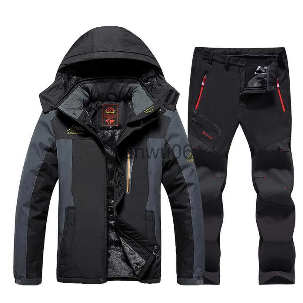 Herrenjacken 2022 Neue Herren -Skianzug Marken winddichte wasserdicke warme Schneesschicht Winter Ski- und Snowboardenjacke und Hosen Set J230811