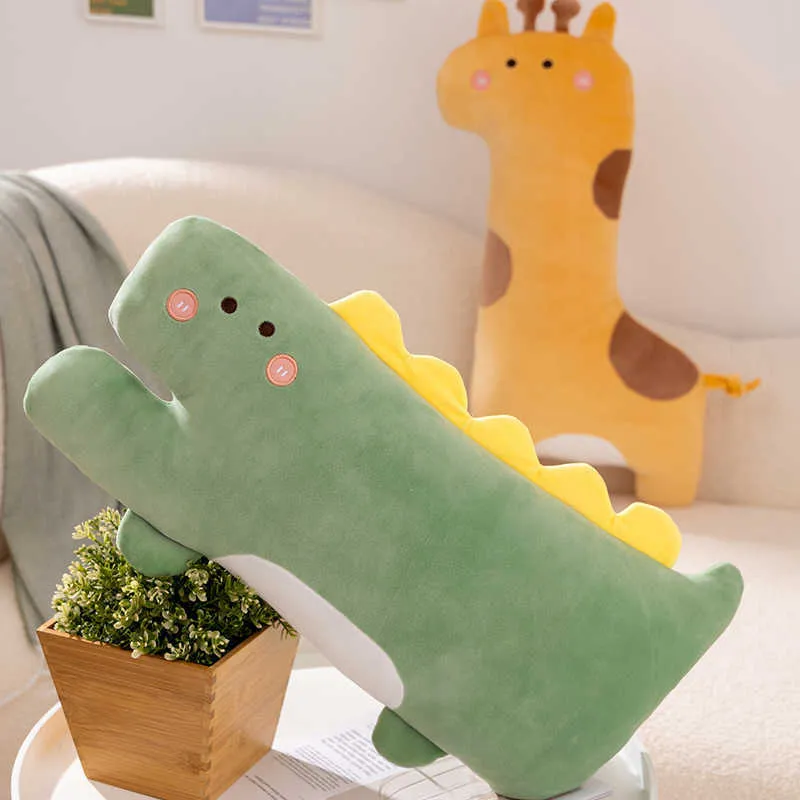 Animais de pelúcia de pelúcia 58cm novo animal dos desenhos animados plushie recheado crocodilo girafa pássaro boneca macio sono almofada brinquedos para crianças presentes