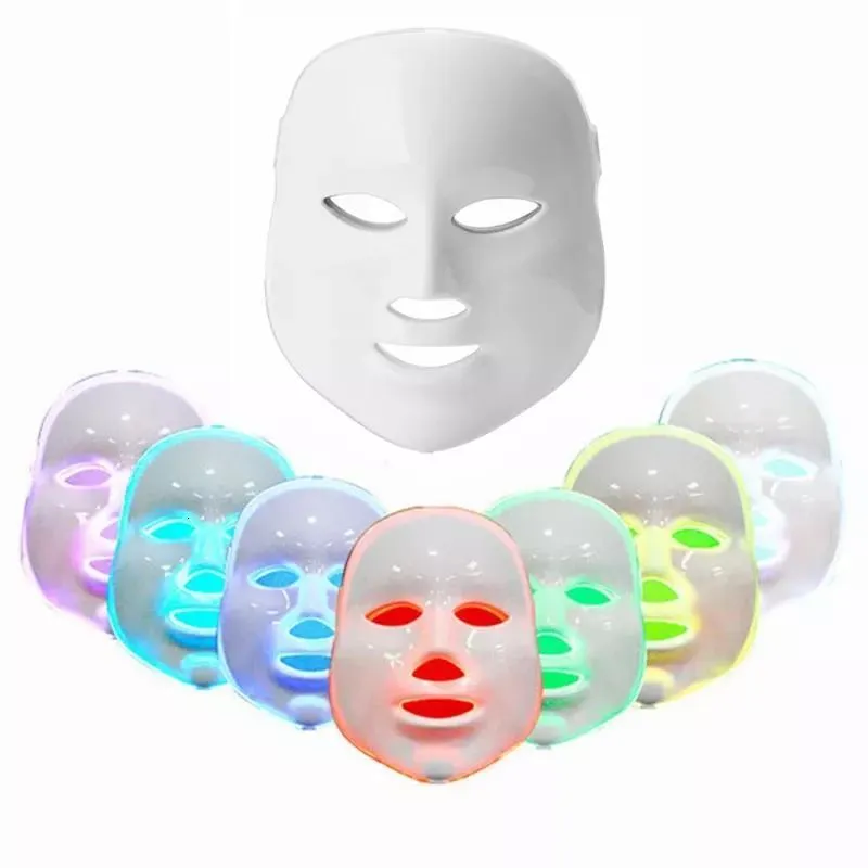 Массажер для лица 7 Цветов Светодиодная маска USB Зарядная терапия Mask Mask Anti-wrink