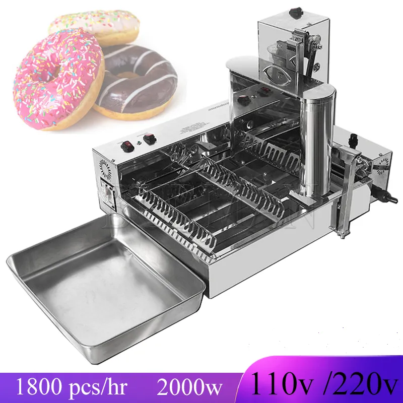 110V 220V Commercial Automatic Donut Making Machine rostfritt stål Fryer