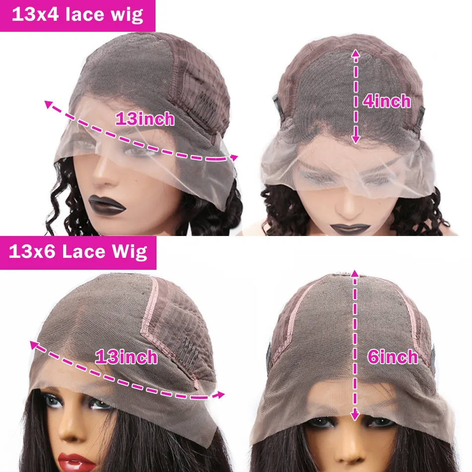 30 34 polegadas ondas corporais HD Lace Front Wig Human Human Water Wave 250 Densidade 13x4 13x6 peruca frontal para mulheres