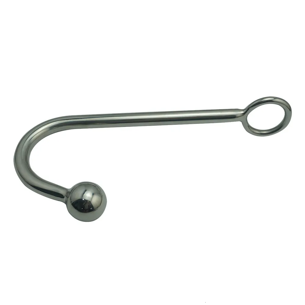 Anal Toys stainless steel metal anal hook with ball hole butt plug dilator prostate massager SM bondage sex to_voghion.com