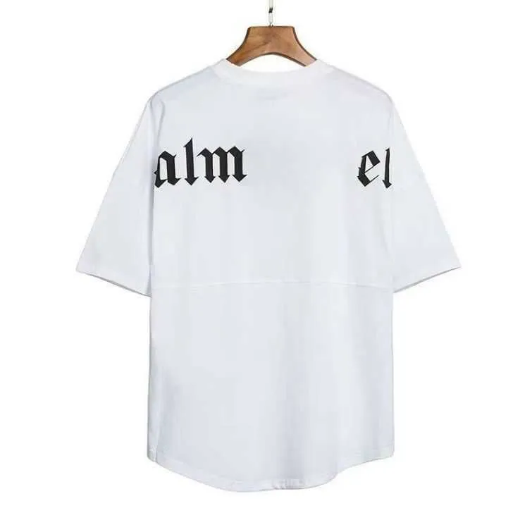 23ss Men's Tshirts t Shirt Palms Palmangel City Designer Limited Inkjet Graffiti Letter Printing Men's Women's Sailboat Short-sleeved Casual Tops hqh