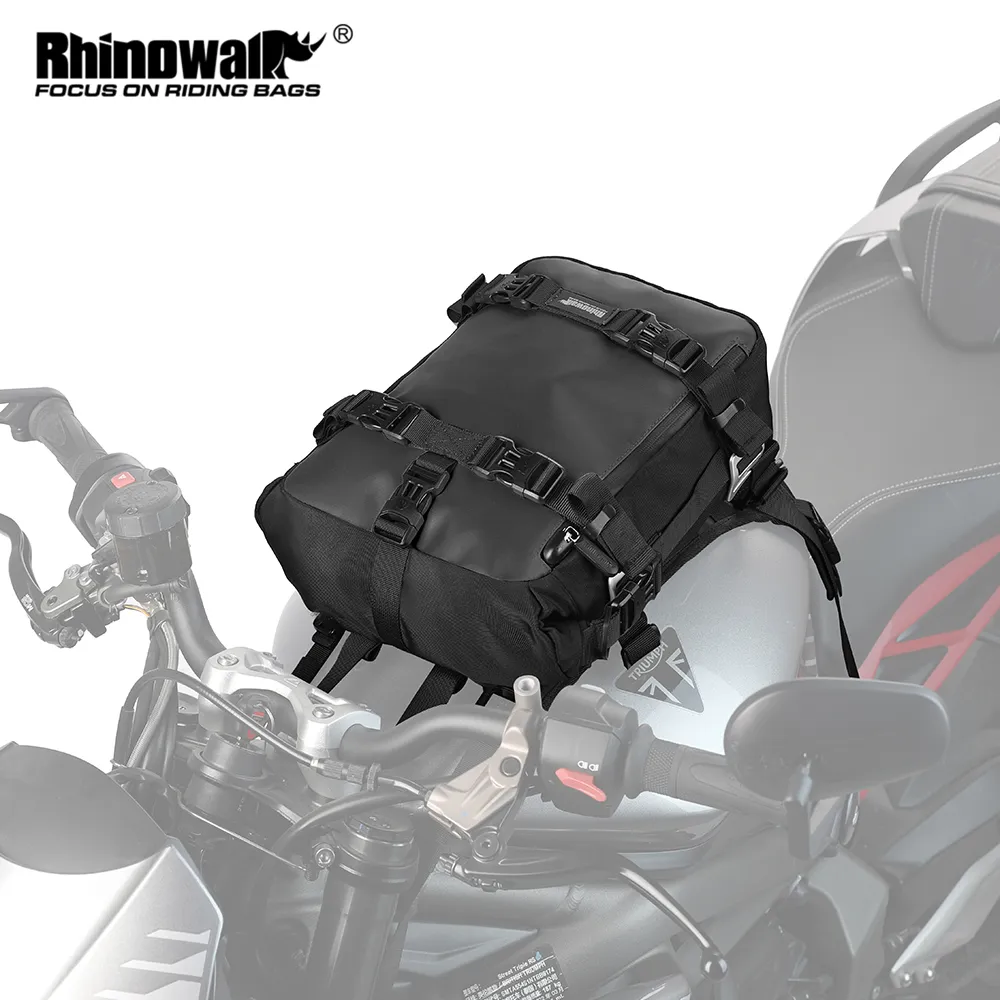 Panniers väskor Rhinowalk Motorcykeltankväska med bas 6L8L10L Motorcross Fuel Set Löstagbart utomhuscykling Pack Travel Ryggsäck 230811