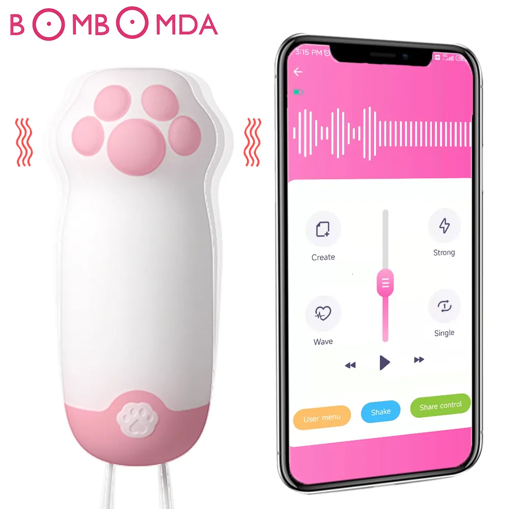 Взрослые игрушки G-Spot Bullet Vibrators for Women App Remote Cat Paw USB заряжать малые половые игрушки вибраторные стимулятор портативного мини-массага 230810