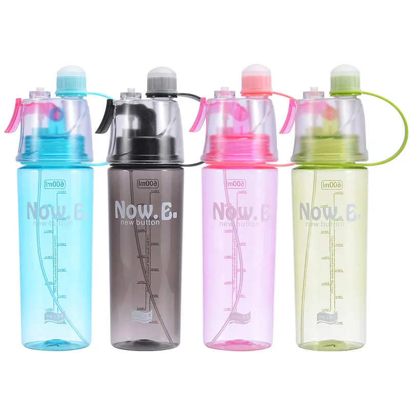 Wholesale! 600ml Creative Plastic Cup Outdoor Sports Water Bottles Spray Cup Children's Water Cup Fitness Large Capacity Student Gift Tumblers LG01