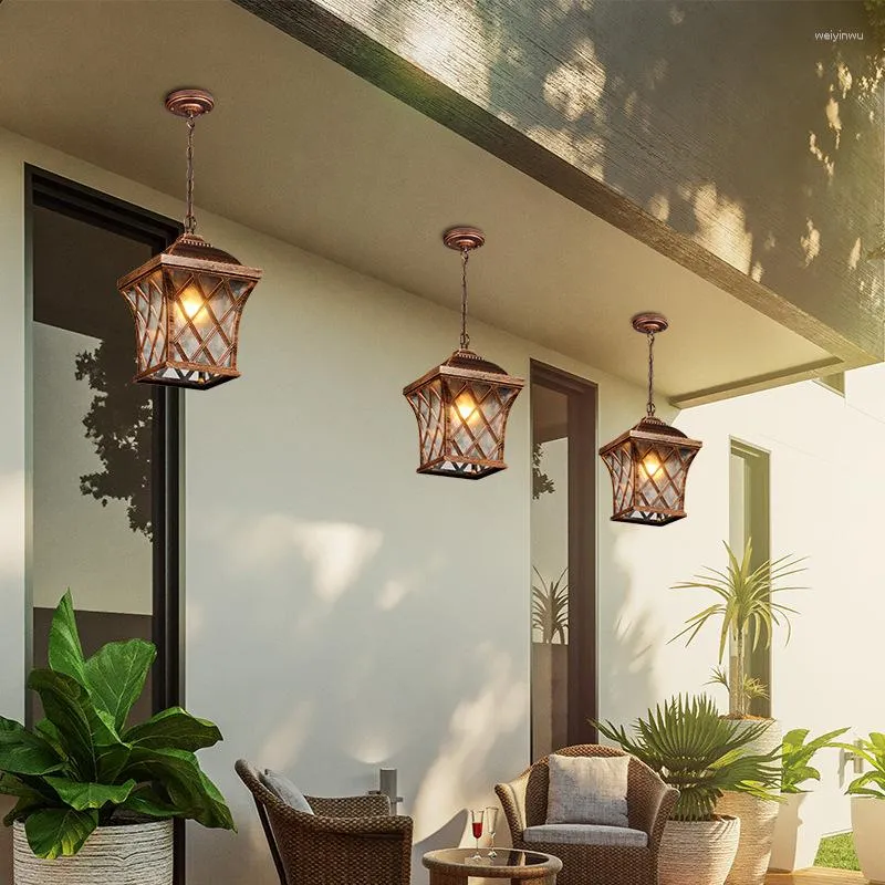 Pendant Lamps Outdoor Chandelier European Waterproof Balcony Lamp Garden Gallery Frame Pavilion Patio Corridor Door