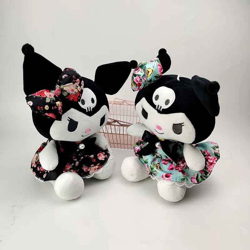 Wholesale cute flower dress kuromi plush toys Children's games Playmate Company activities Gift doll machine prizes