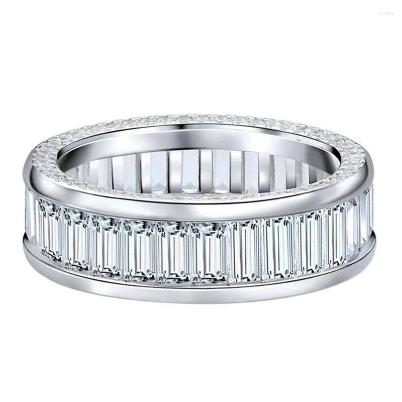Кластерные кольца магазин 925 серебряный серебро создал Moissanite Gemstone Made Band Hip Hop Personal