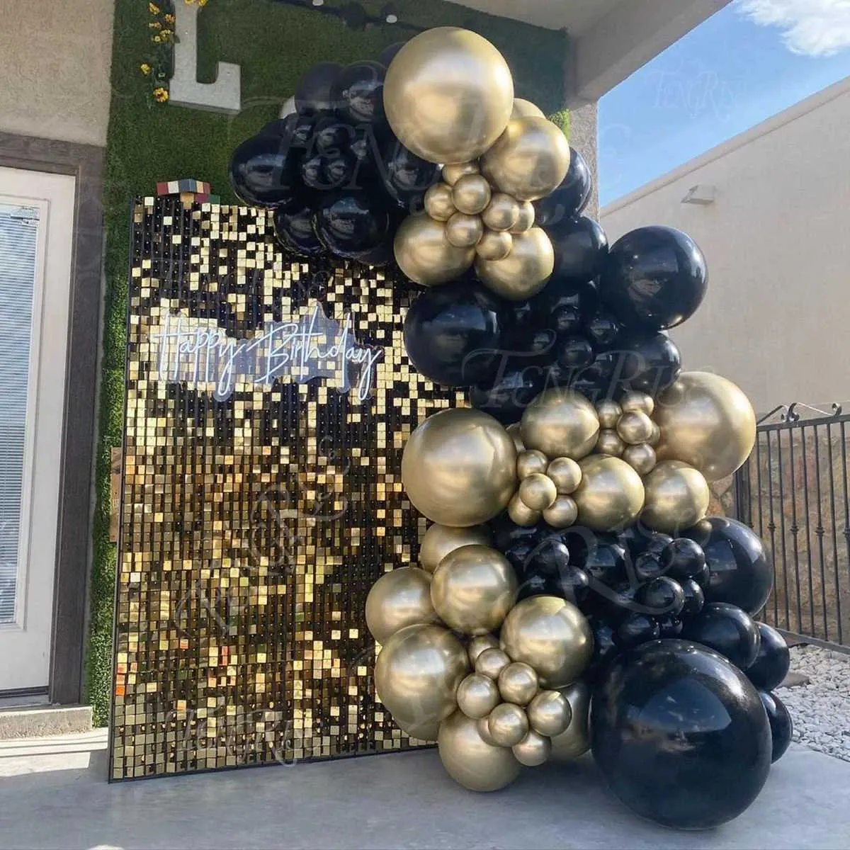 Decoration Black Gold Balloon Garland Confetti Balloon Happy 30 Year Old Birthday Decoration Anniversary