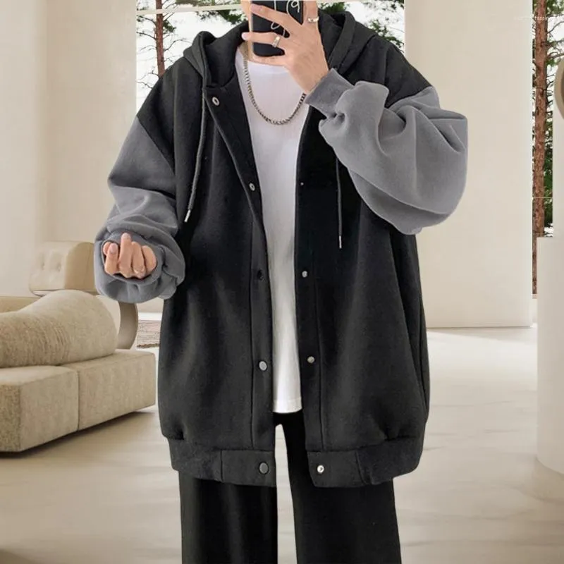 Mens Jackets Unisex Coat Stylish Washable Color Block Drawstring Hood Sweatshirt For Dating Couple Jacket From 13 48 DHgate