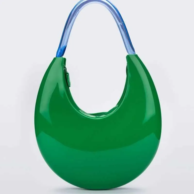 Jelly Melissa Club -Tasche Aktie Melis Frauen Jelly Crescent Tasche Neue Erwachsene Damen Unterarmtasche Erwachsene Mädchen Mondhandtasche 0811 0811