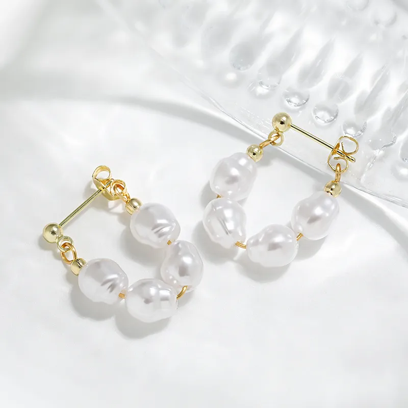Französische U-förmige Süßwasser-Ohrhänger im Retro-Luxus-Stil mit Barockperlen für Damen, modisch für Hochzeiten_voghion.com