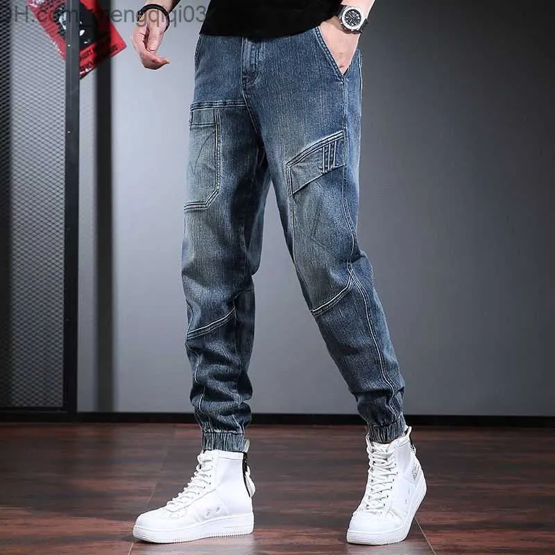 Men's Jeans 2023 Spring/Summer New Fashion Trend Retro Elastic Hare Pants Men's Casual Comfort Large Size Warm High Quality Jeans M-3XL Z230814