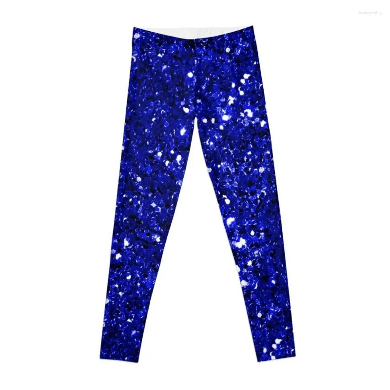 Active Pants Royal Blue Sparkly Glitter Confetti Leggings Leggings? Women Gym Womens