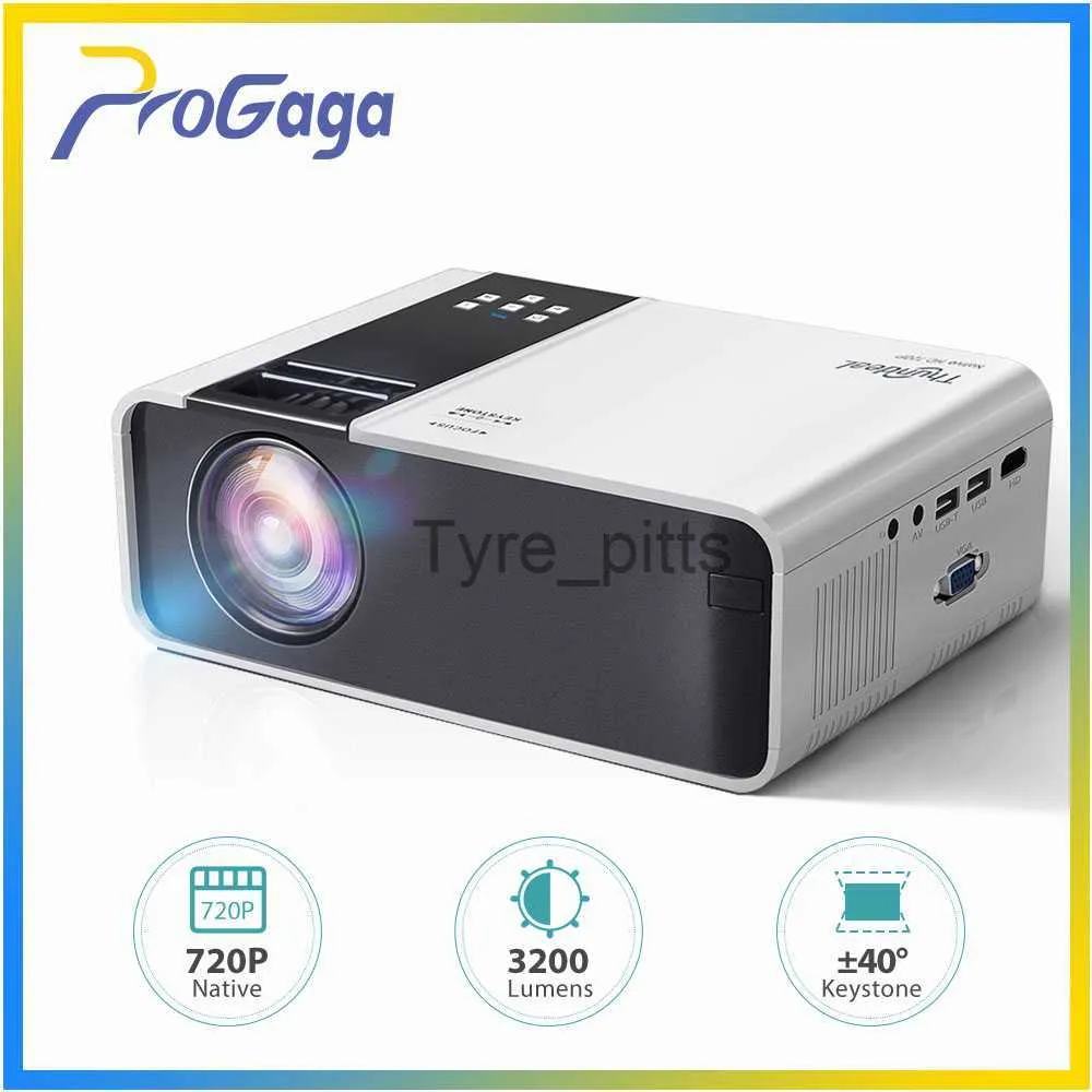 Alto -falantes portáteis Progaga Nativo 1280 x 720p LED Android WiFi Projector HD TD90 Mini Projetor Vídeo Cinema Cinema 3D PROYECTOR PROYECTOR DE FILME