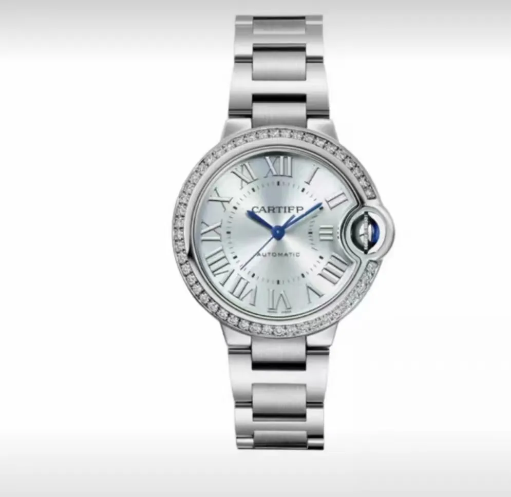 مصمم مشاهدة المرأة الكوارتز مشاهدة الفضة قطر القطر الأصلي Super Electronic Movement Sapphire Waterproof Watch