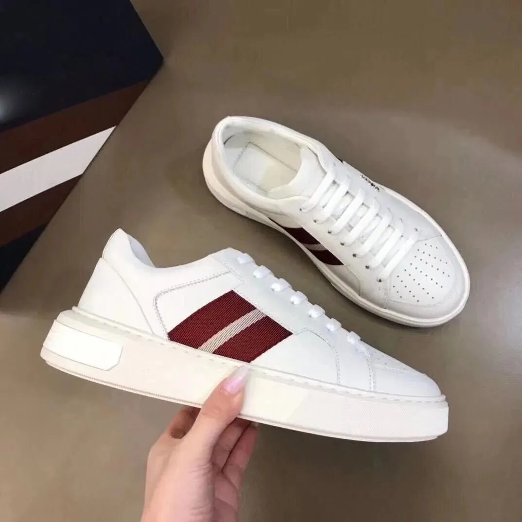 Popular Downtown Leather Moony Sneaker Shoes Stripe Lift Platform Trainers Men Casual Party Wedding Dress Comfort Skateboard Walking EU38-46.BOX