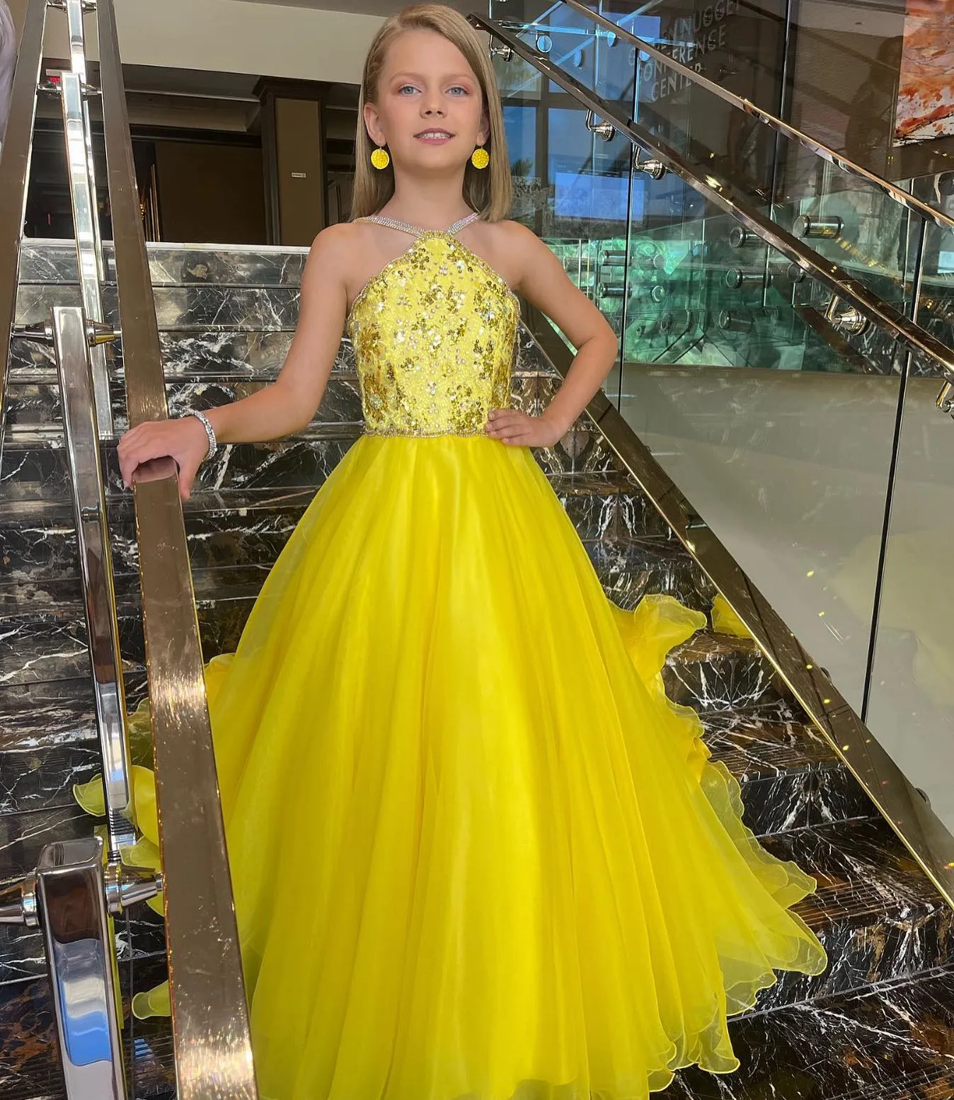 Pageant Yellow Backdraft Ritzee Roise Yellow Pageant Dresses For Girls Beaded Bodice, Organza ...